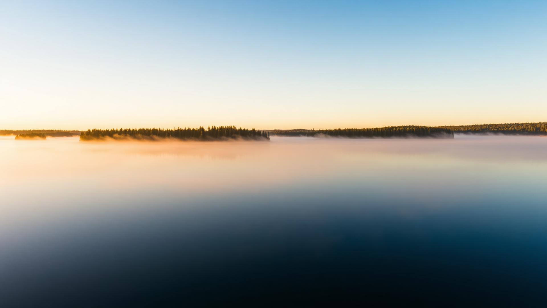 Finnish lake at sunrise in the Virrat region